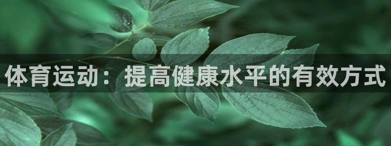 k1体育棋牌网址：体育运动：提高健康水平的有效方式